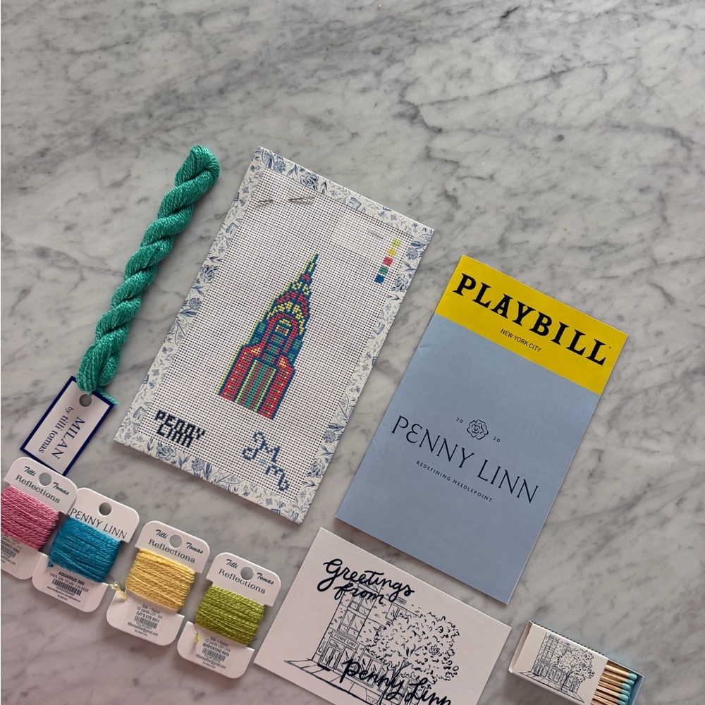 Penny Linn Store Exclusive - Chrysler Building Needlepoint Canvas and Threads